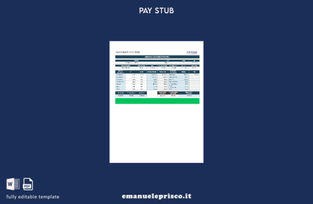 stile verificato Modello di busta paga Method Construction INC